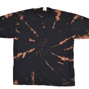 Pro5 Men 100% Cotton Black Tie Dye Size 3XL Super Heavy Short Sleeve T Shirt Y2K